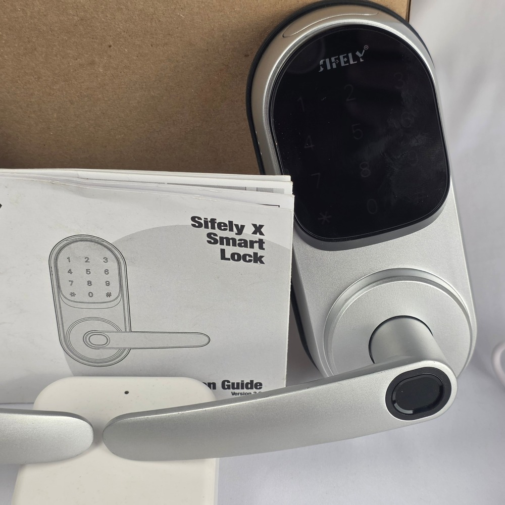 Sifely X Smart Lock Fingerprint Keyless Entry Door Handle Silver USED, WORKS - Picture 6 of 16